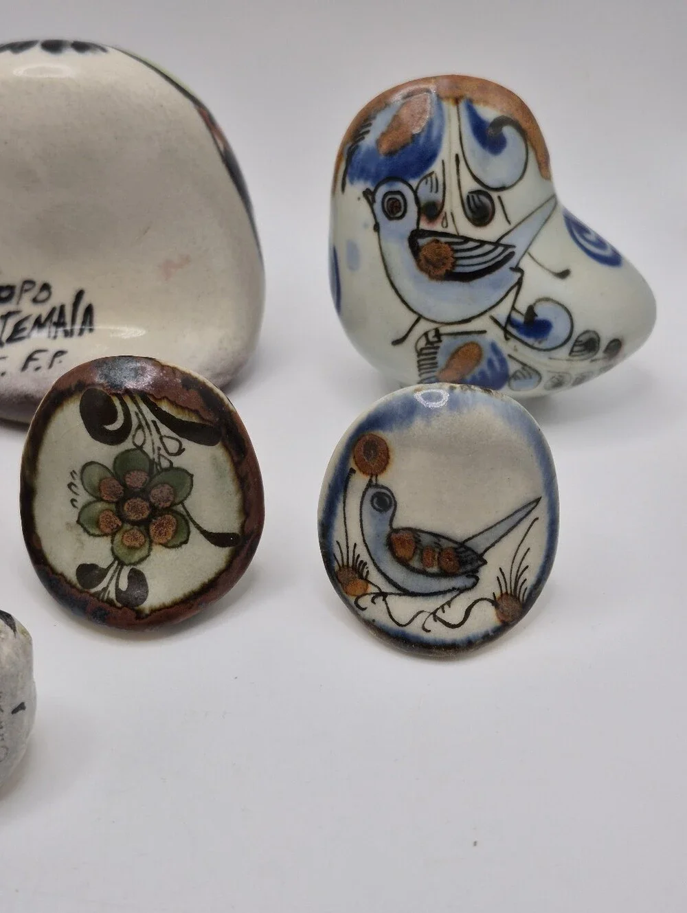 Hand-Painted Tonala Ken Edwards Signed Ceramic Owl Figurine Collection Mexico - Picture 12 of 16